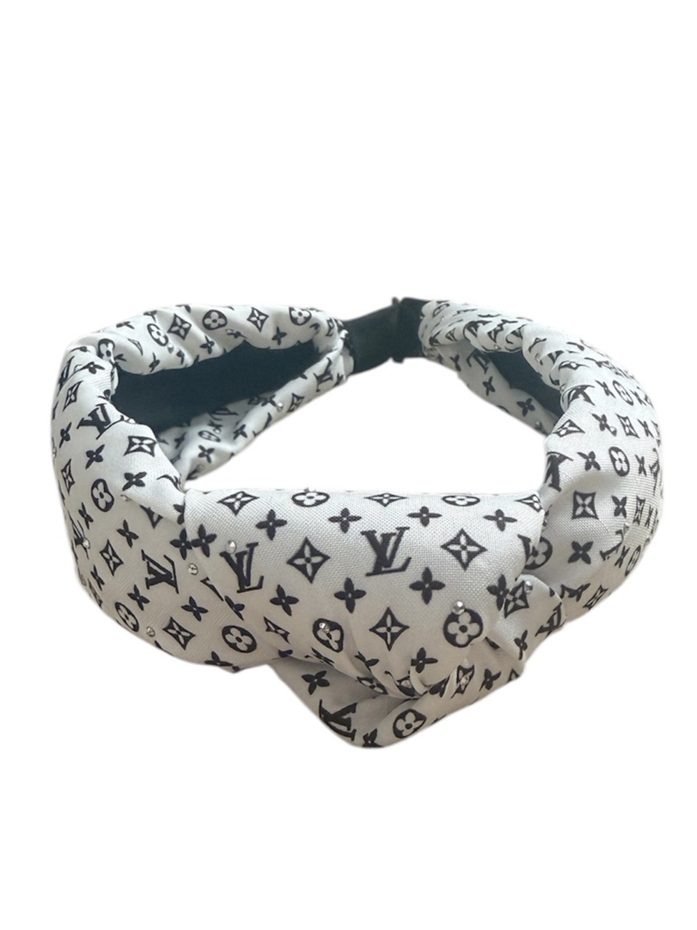 Black & White Logo-Print Padded Headband